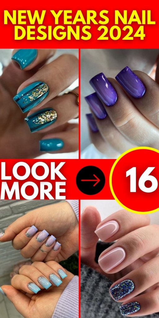 2024 Nail Designs 16 Ideas: Happy New Year with Red, Blue & Black Trends