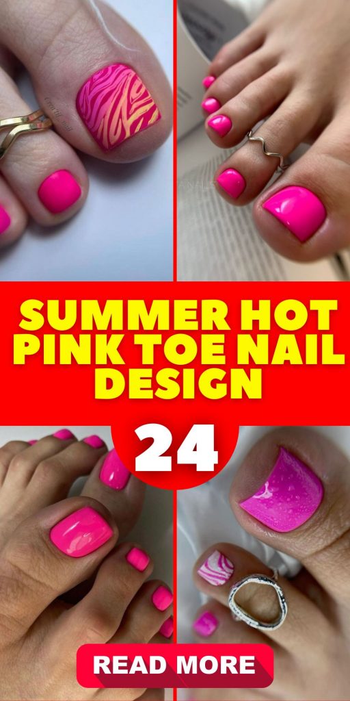 Summer Hot Pink Toe Nail Designs 24 Ideas: The Ultimate Guide for Trendy Pedicures