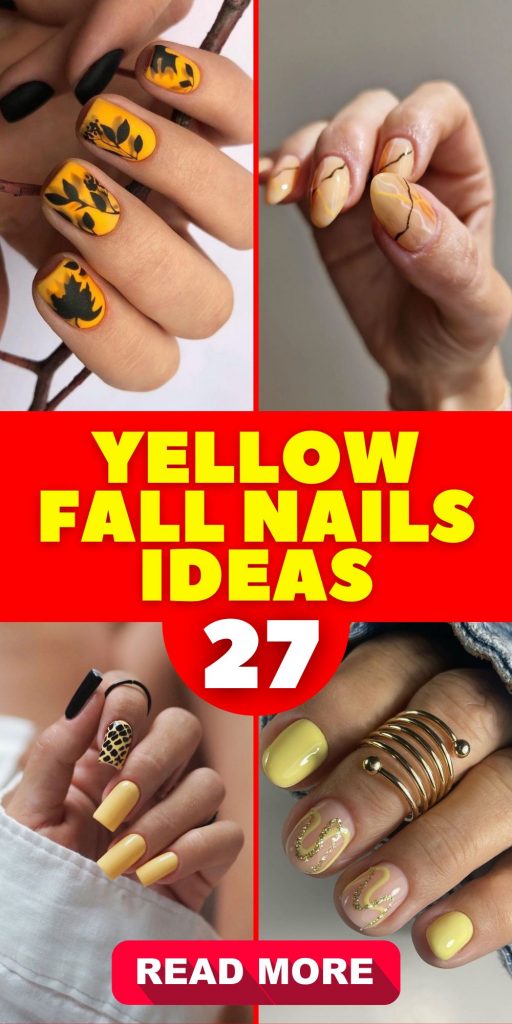 Yellow Fall Nails 27 Ideas: Embrace the Season with Vibrant Hues