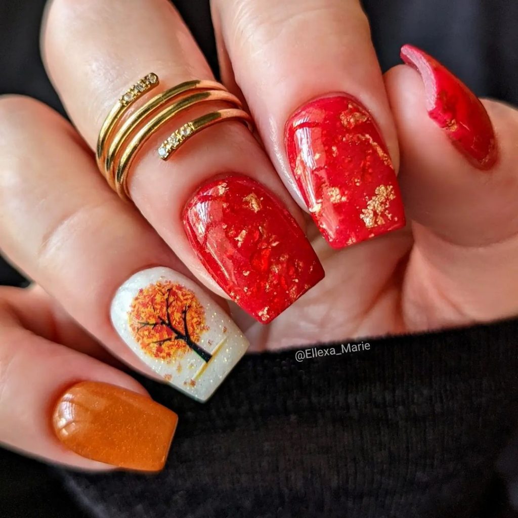 Fall Tree Nail Art 26 Ideas: A Journey Through Autumn Inspired Designs