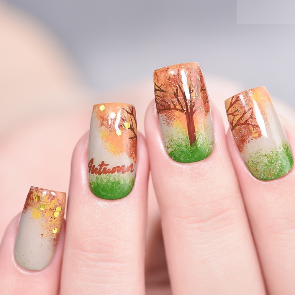 Fall Tree Nail Art 26 Ideas: A Journey Through Autumn Inspired Designs