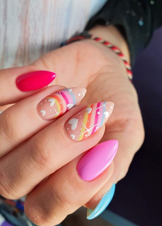 Spring Rainbow Nails 2024 15 Ideas: A Burst of Color and Creativity