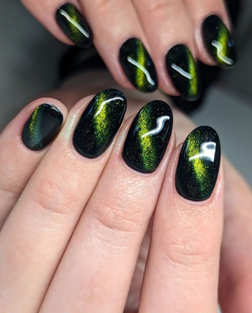 Fall Cat Eye Nails 25 Ideas: Captivating Designs