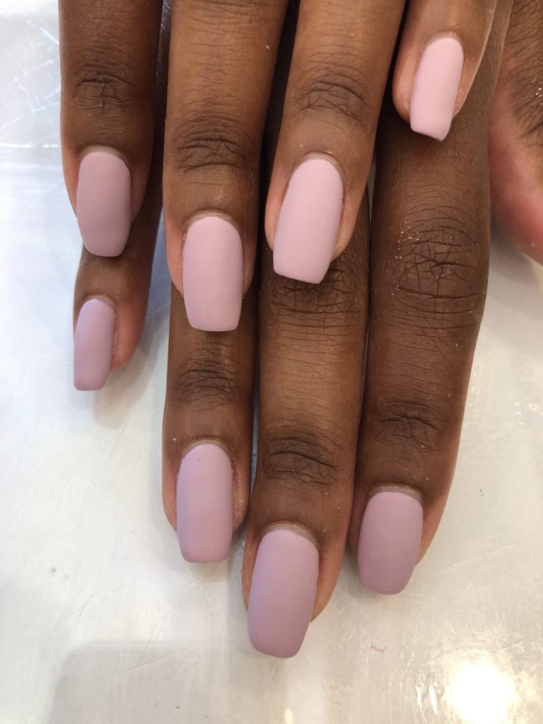 Elegant and Simple: Pastel Pink Short Nail Designs for Dark Skin