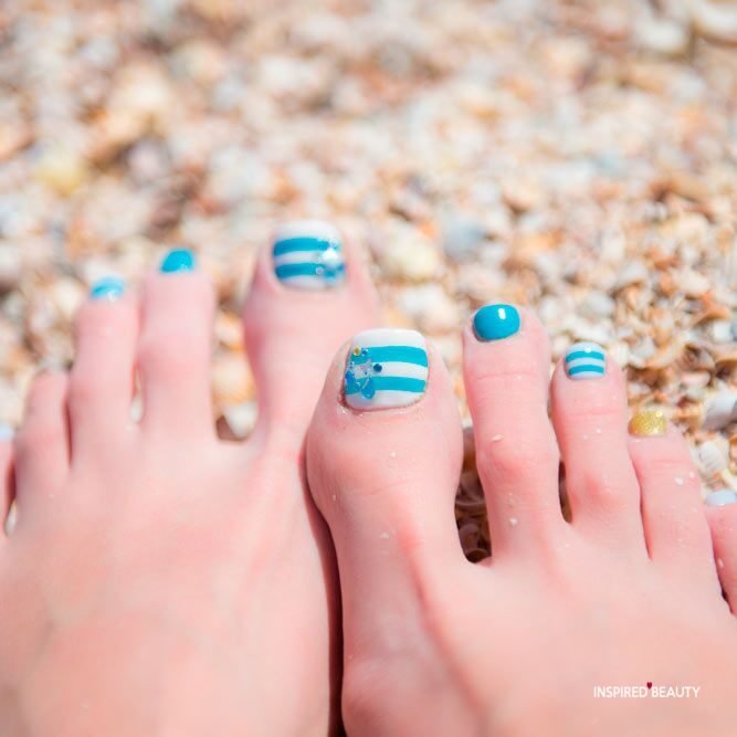 Toe Nail Designs With Stripes