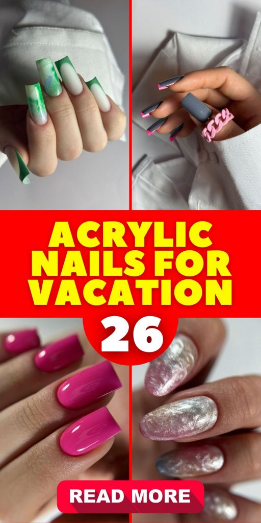 Indulging in the Perfect Vacation Acrylic Nails 26 Ideas: A Symphony of Style and Comfort