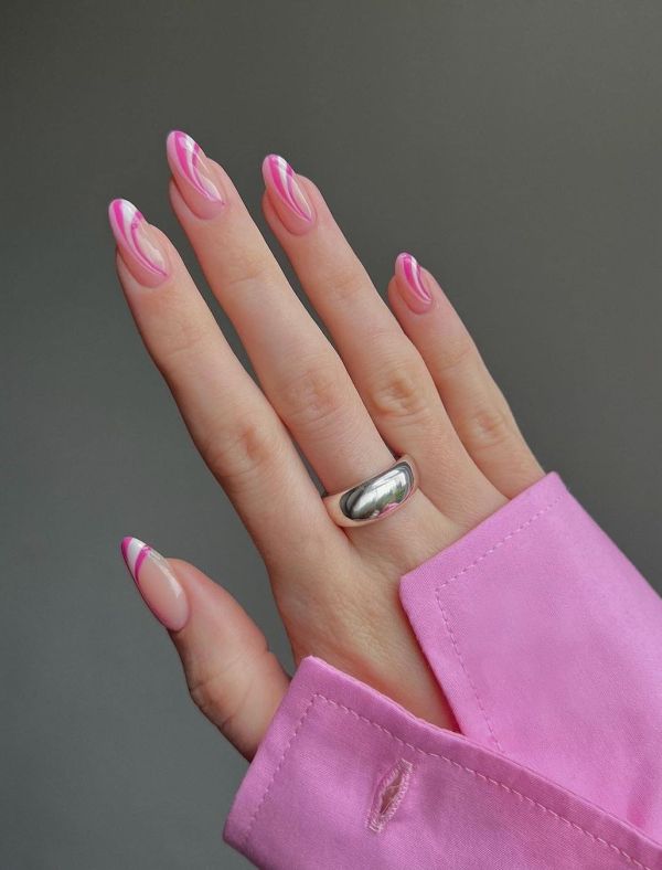 1- PINK AND WHITE NAIL DESIGNS