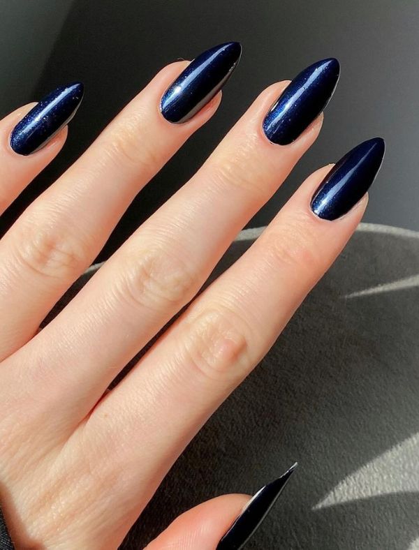 Elegant Blue Black Nails